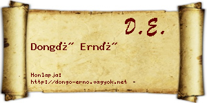 Dongó Ernő névjegykártya