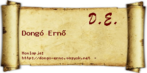 Dongó Ernő névjegykártya