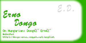erno dongo business card